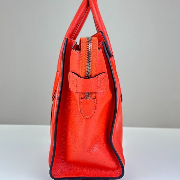 Celine Orange Leather Tote Shoulder Bag - Picture 2 of 7